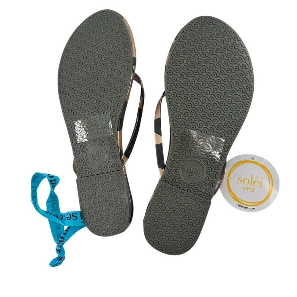 Solei Sea Women's Metallic Gold & Lilac Indie Camo Flip Flop Sandals Size 7 - Picture 4 of 10